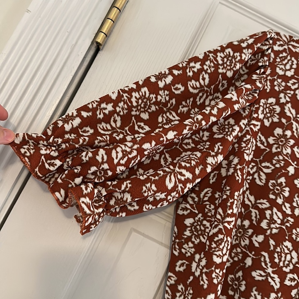 Lark & Grey Burnt Orange Floral Dress